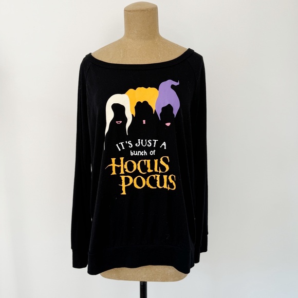 For G and PL Black Hocus Pocus Halloween Witches Long Sleeve Scoop Neck Top XL - Picture 1 of 7